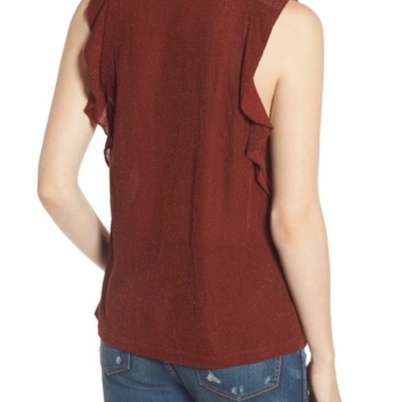 Madewell Metallic Rust Ruffle Tank Top - Picture 2 of 8